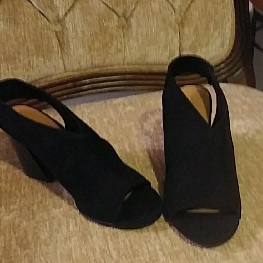 Metaphor black open toed platform heels size 7M - Picture 1 of 7